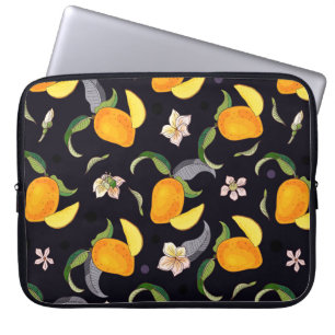 Mango. Seamless pattern with yellow and red tropic Laptop Sleeve
