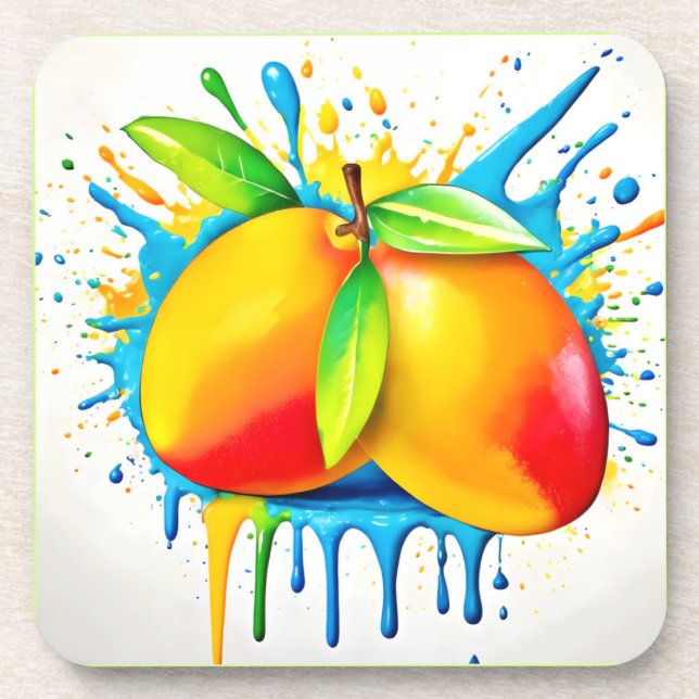 Mango Splash of Colour Coaster (Front)
