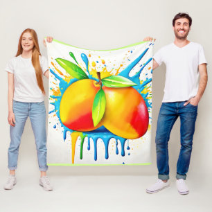 Mango Splash of Colour Fleece Blanket