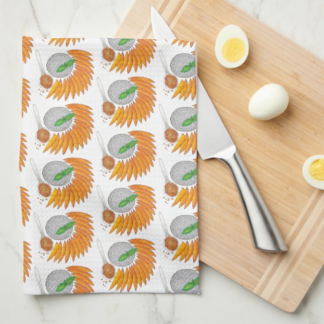 Mango Sticky Rice Dessert Thai Food Cuisine Tea Towel (Quarter Fold)