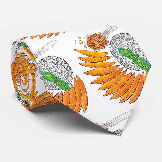 Mango Sticky Rice Dessert Thai Food Cuisine Tie (Rolled)