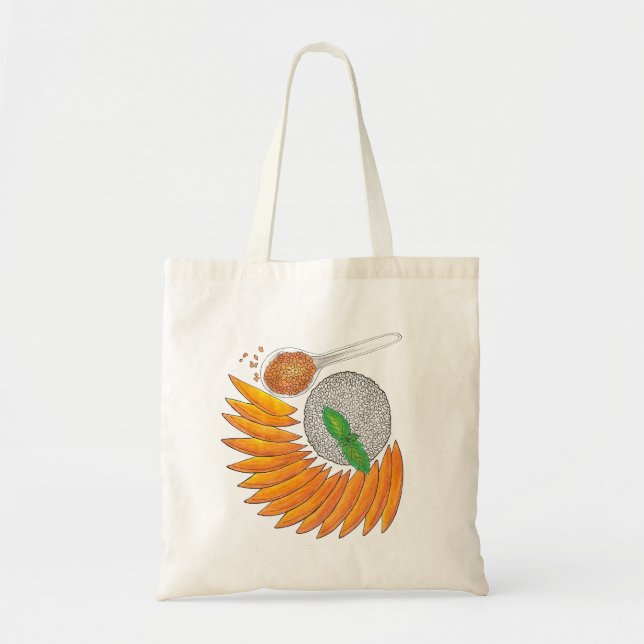 Mango Sticky Rice Dessert Thai Food Cuisine Tote Bag (Front)