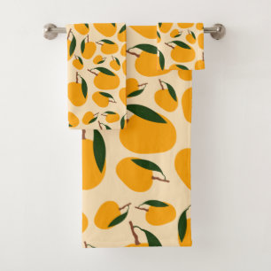Mango Summer Fruit Pattern Bath Towel Set