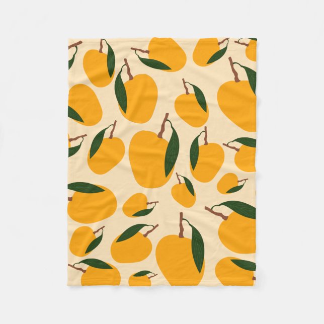 Mango Summer Fruit Pattern Fleece Blanket (Front)