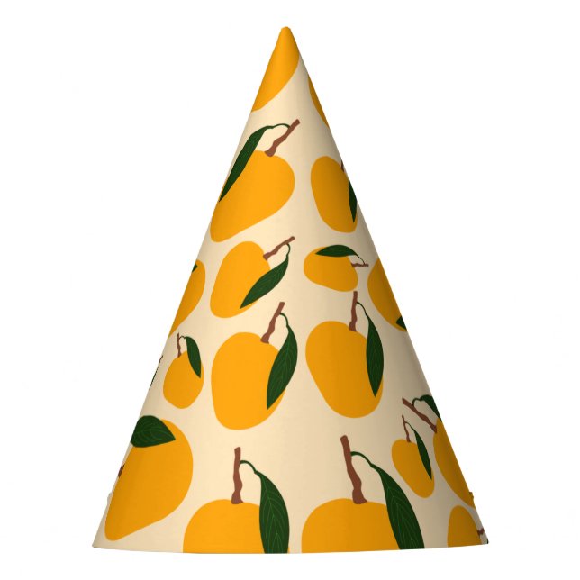 Mango Summer Fruit Pattern Party Hat (Front)