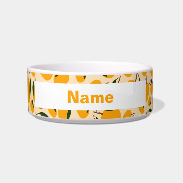 Mango Summer Fruit Pattern Pet Bowl (Front)