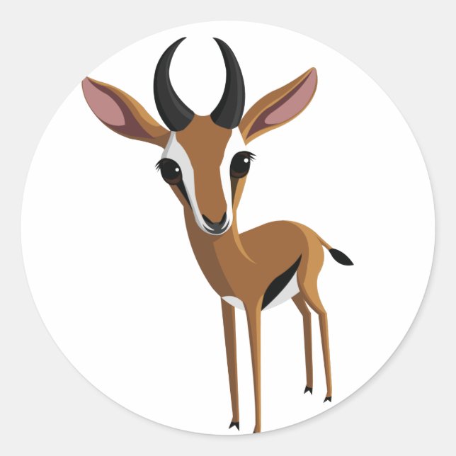 Mango the Gazelle Classic Round Sticker (Front)