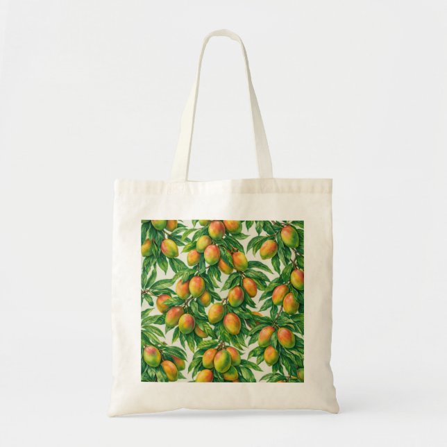 Mango Tropical Botanical Pattern Tote Bag (Front)