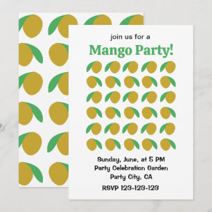 Mango Tropical Fruit Summer Party Invitation