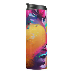 Mango vibrant colourful abstract graphic art thermal tumbler