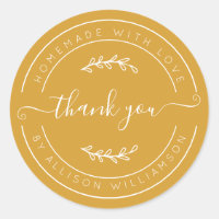 Mango Yellow Homemade Thank You Label