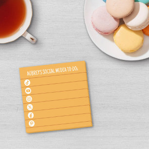 Mango Yellow & White Social Media To Do List Post-it Notes