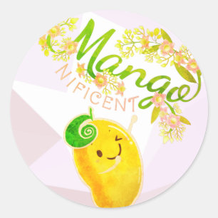 Mangonificent - Punny Garden Classic Round Sticker