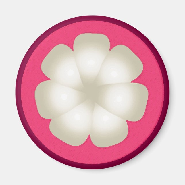 Mangosteen Stylised Exotic Fruit Slice Magnet (Front)