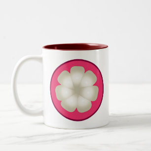 Mangosteen Stylised Exotic Fruit Slice Two-Tone Coffee Mug