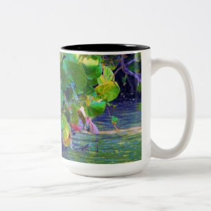 Mangrove Lagoon with Sea Grapes Two-Tone Coffee Mug