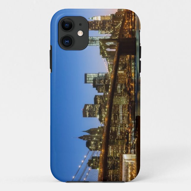 Manhattan and Brooklyn Bridge at dusk Case-Mate iPhone Case (Back)