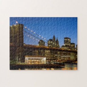 Manhattan and Brooklyn Bridge at dusk Jigsaw Puzzle