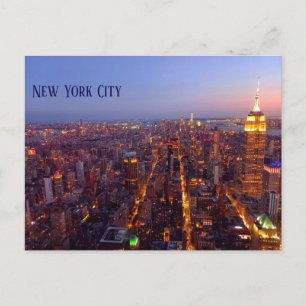 Manhattan at dusk - Empire State Bulding to WTC Postcard