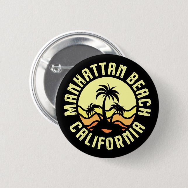 Manhattan Beach,California 6 Cm Round Badge (Front & Back)