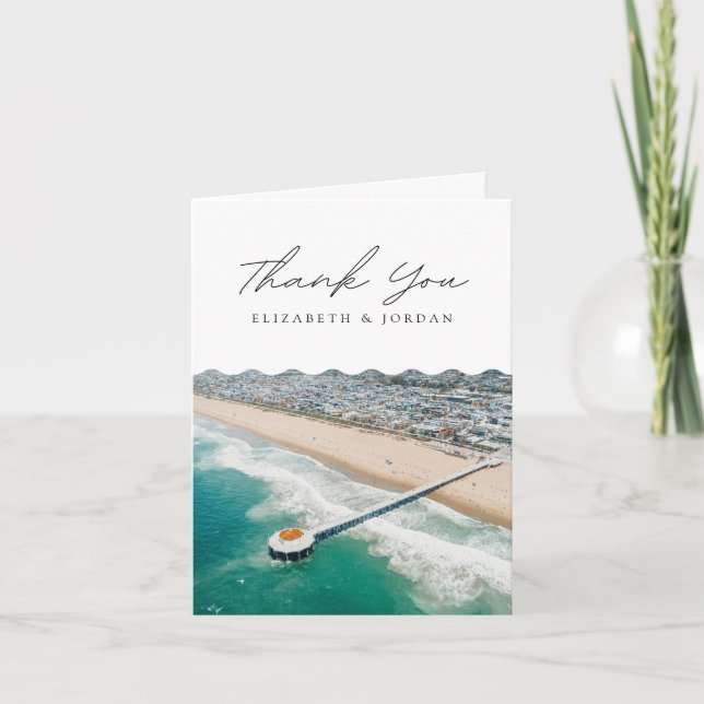 Manhattan Beach California Blank Thank You Card (Front)