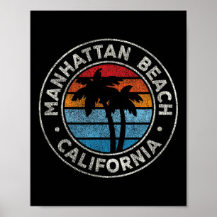 Manhattan Beach California Ca Vintage Graphic Retr Poster