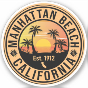 Manhattan Beach California Retro Sunset Souvenirs