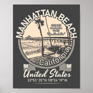 MANHATTAN BEACH CITY - LOS ANGELES CALIFORNIA POSTER
