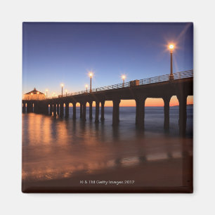 Manhattan Beach Pier at sunset, California Magnet