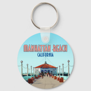 Manhattan Beach Pier Los Angeles California Key Ring