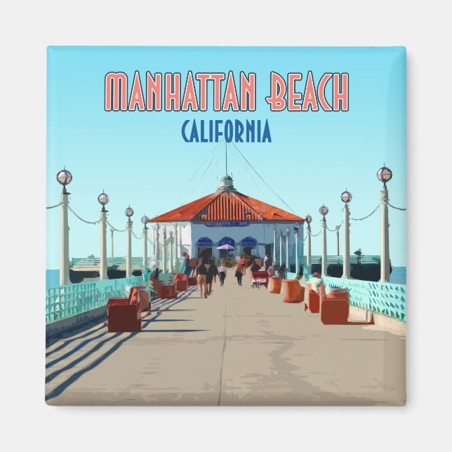 Manhattan Beach Pier Los Angeles California Magnet (Front)
