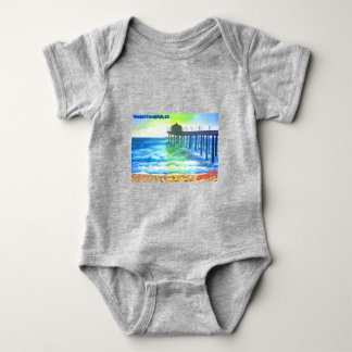Manhattan Beach Pier Pressure Baby Bodysuit