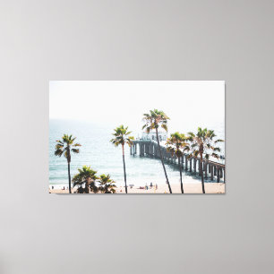 Manhattan Beach Pier, Sunny Day, Extra Large Canvas Print