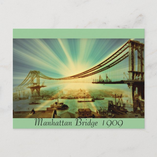 Manhattan Bridge 1909 Postcard (Front)
