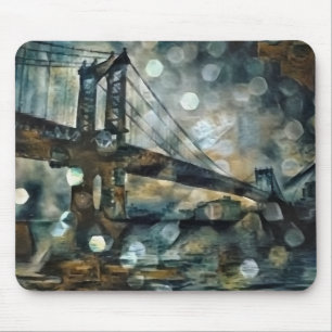 Manhattan bridge abstract mouse mat
