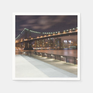 Manhattan Bridge and NYC Skyline Napkin