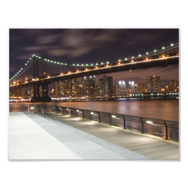 Manhattan Bridge and NYC Skyline Photo Print (Front)