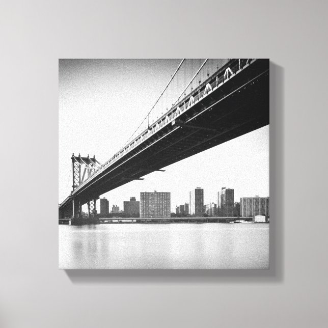 Manhattan Bridge and skyline, New York, US. Canvas Print (Front)