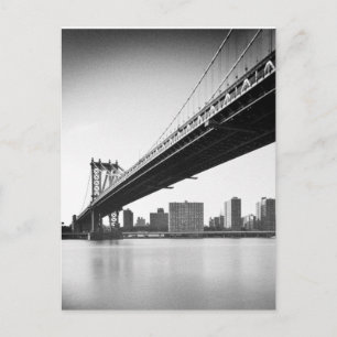 Manhattan Bridge and skyline, New York, US. Postcard