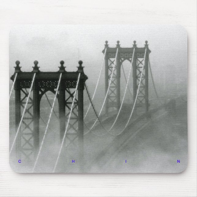 Manhattan Bridge Morning Fog Mouse Mat (Front)