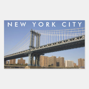 Manhattan Bridge the East River   New York City Rectangular Sticker