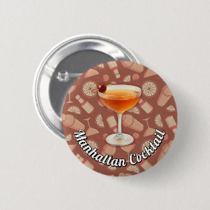 Manhattan Cocktail 6 Cm Round Badge