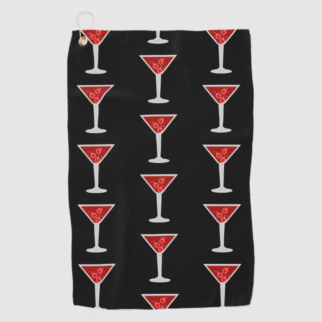 Manhattan Cocktail Bartender Alcohol Liquor Lovers Golf Towel (Front)