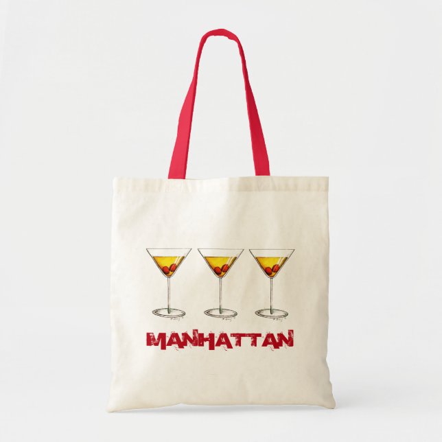 Manhattan Cocktail Glass New York City NYC Tote (Front)