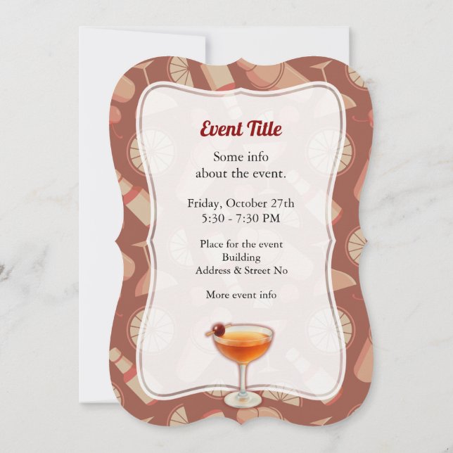 Manhattan Cocktail Invitation (Back)