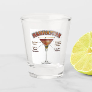 Manhattan Cocktail Recipe Art Shot Glass
