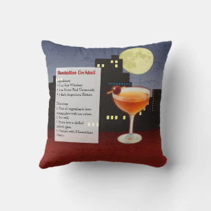 Manhattan Cocktail Recipe Cushion