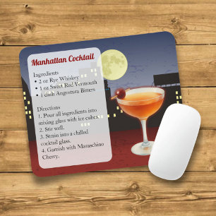 Manhattan Cocktail Recipe Mouse Mat