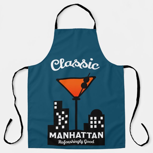 Manhattan Cocktail Wall Art Apron (Front)