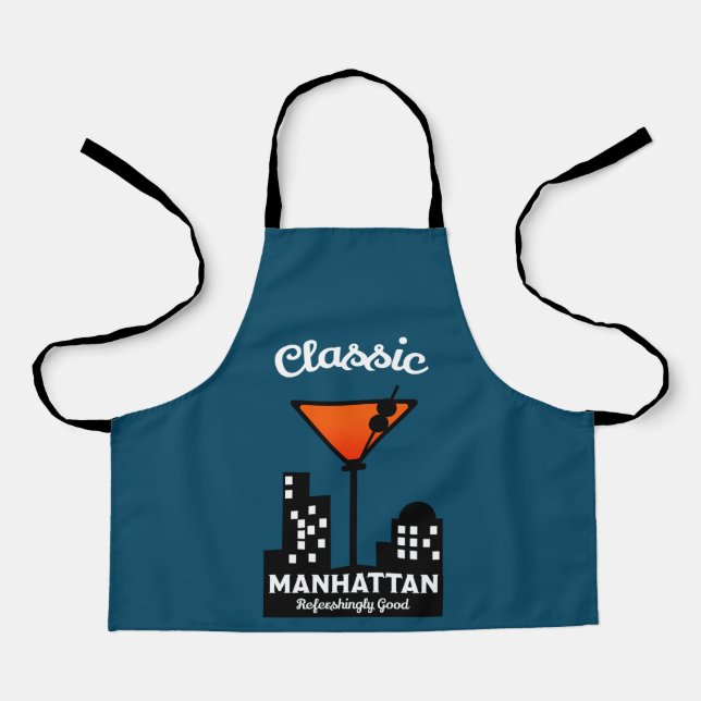 Manhattan Cocktail Wall Art Apron (Front)